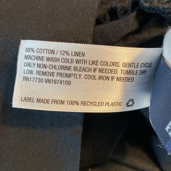 Flowy Black Cotton Linen Blend Midi Skirt, M - Picture 11 of 12